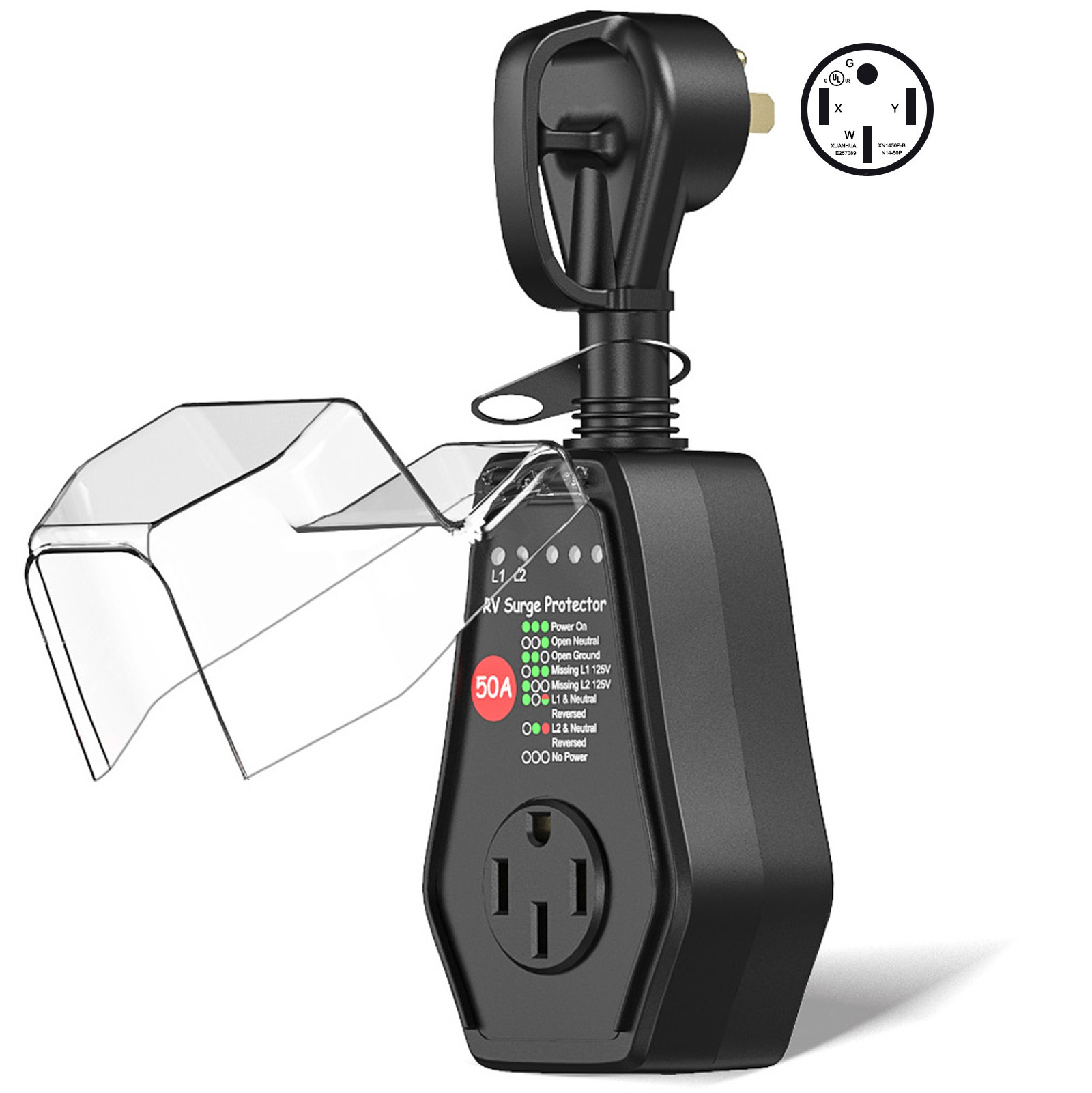 Outdoor Power Plug - RV Surge Protector 50 Amp Power