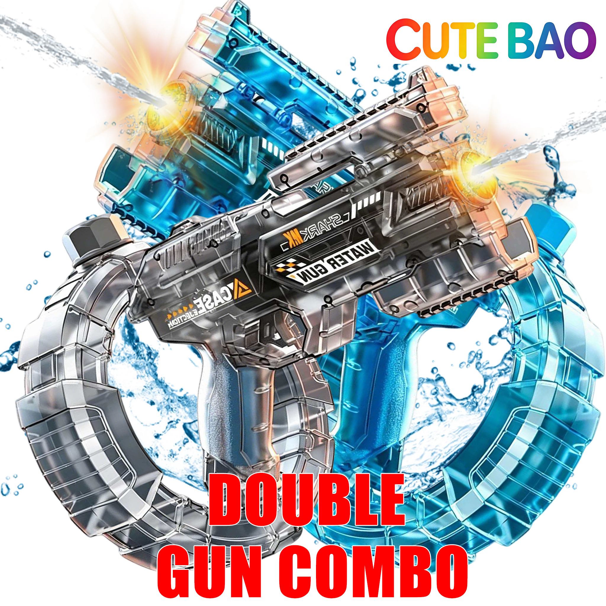 Outdoor Power Wash - Electric Double Gun Combo Water Guns