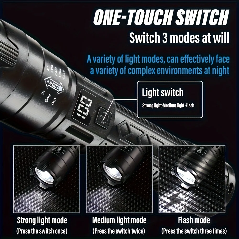 Tactical LED Flashlight 2000LM - Outdoor Power Usb review and price