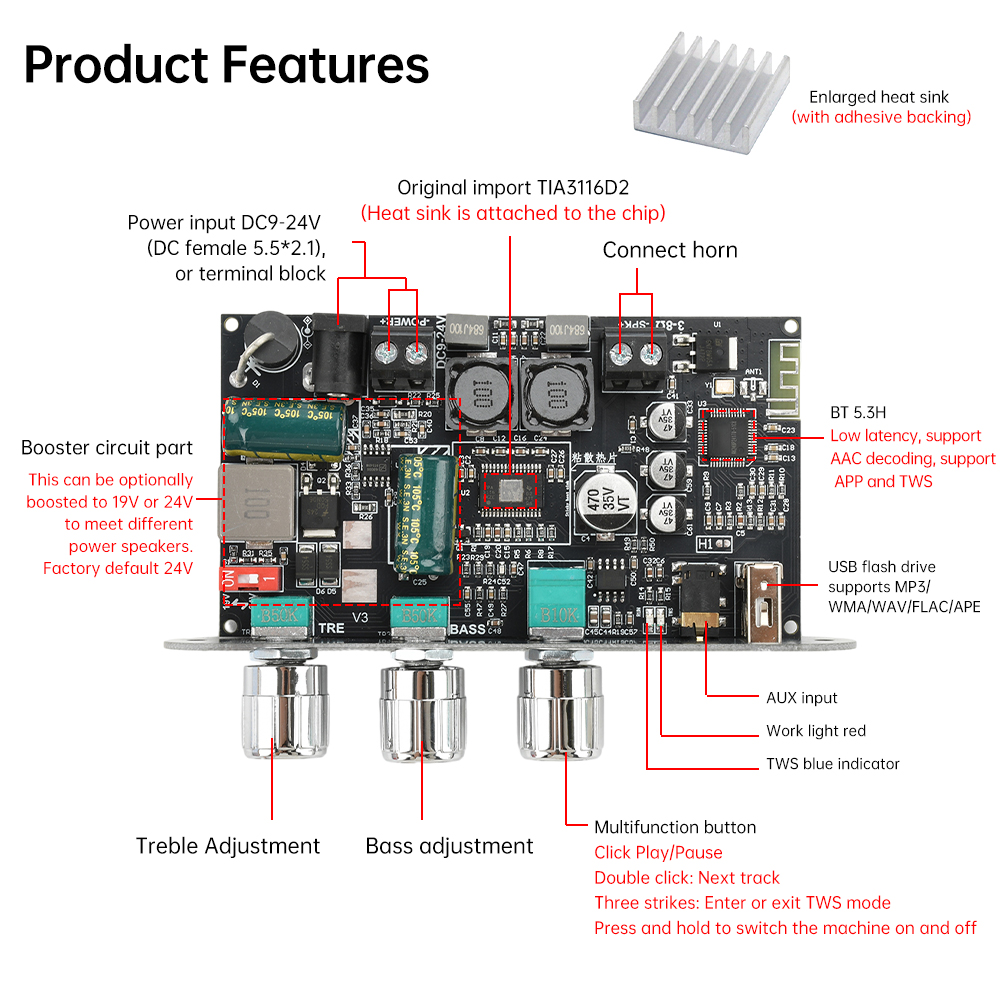 100W Mono Bluetooth 5.3 Amplif - Outdoor Power Module review and price
