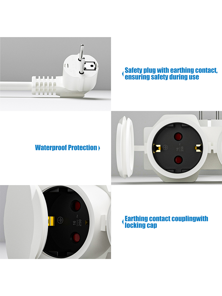 EU Extension Cable with 2 Schu - Outdoor Power Socket Cover review and price