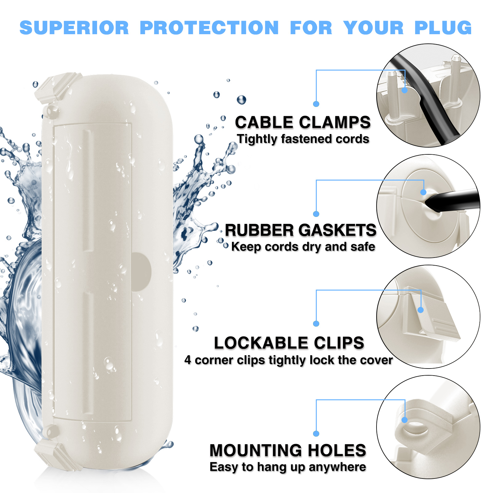 2 Pack Waterproof Outdoor Conn - Outdoor Power Plug review and price