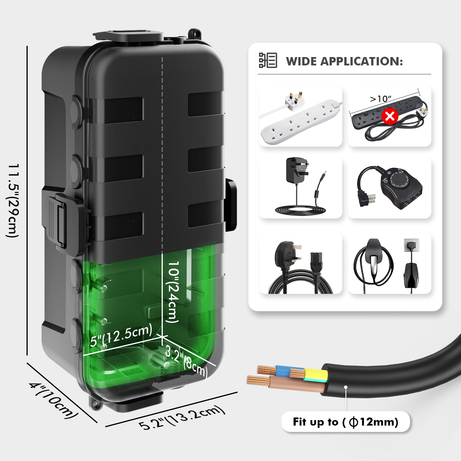 Medium Outdoor Electrical Box, - Outdoor Power Socket Cover review and price